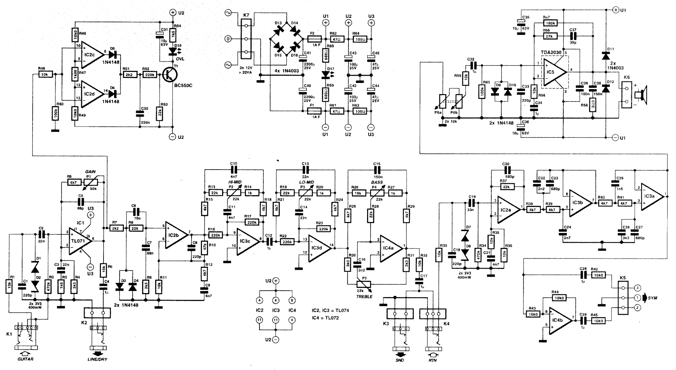 Схема Elector - 20W Training amp