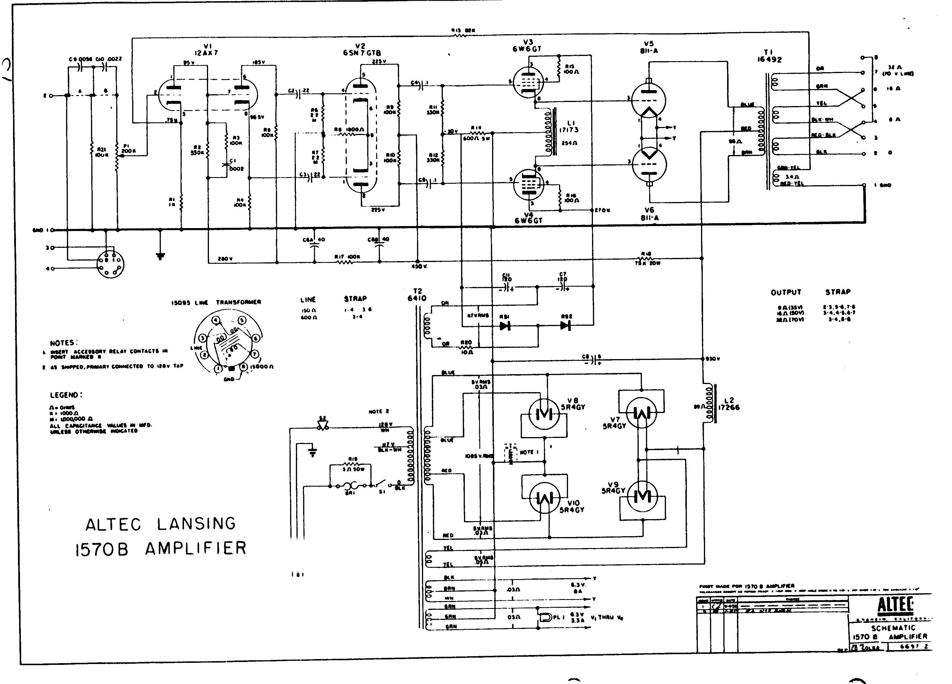 Схема Altec Lansing - 1570B Amplifier