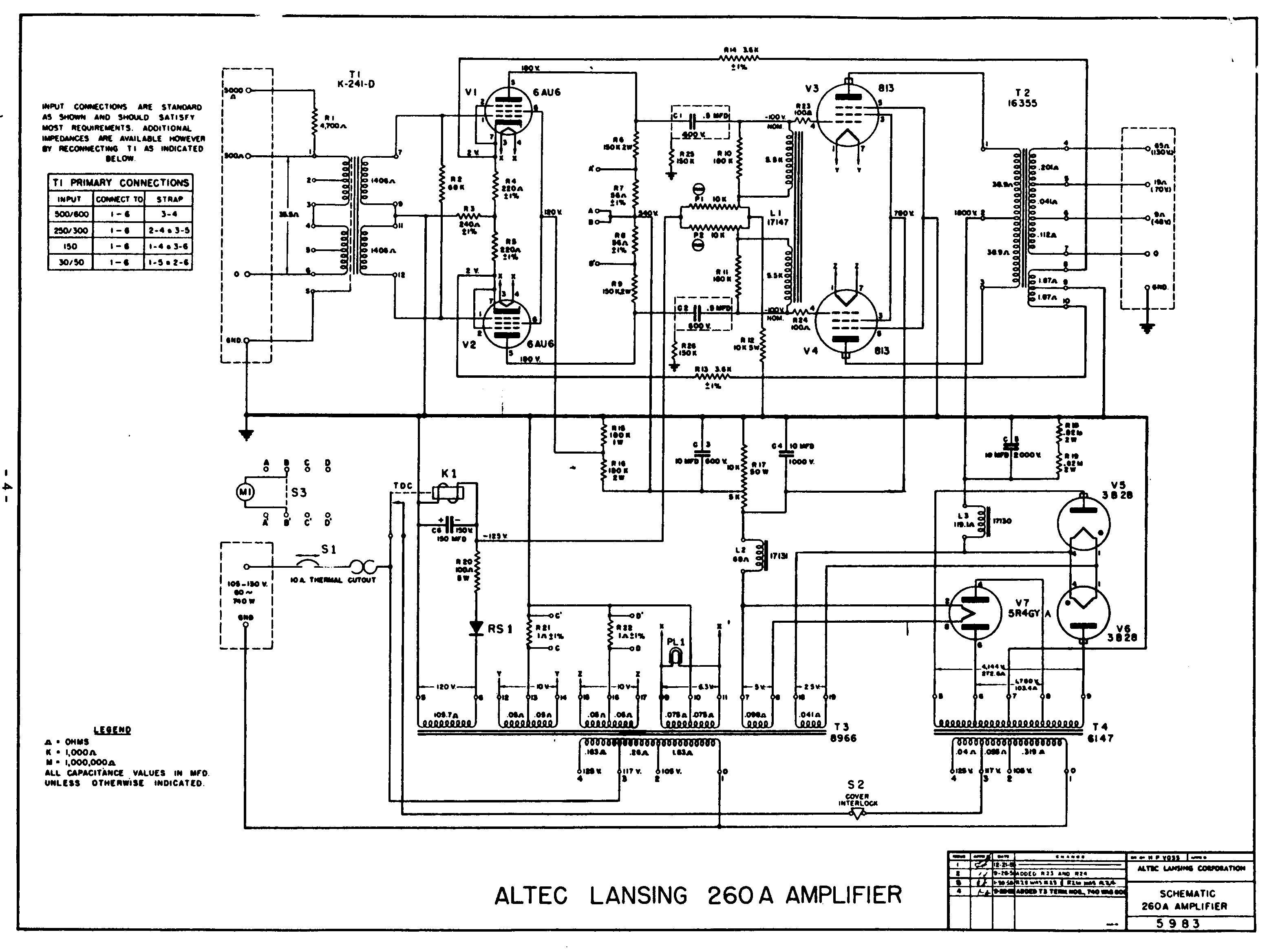 Схема Altec Lansing - 260A Amplifier
