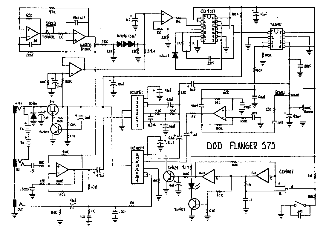 Схема DOD - Flanger 575