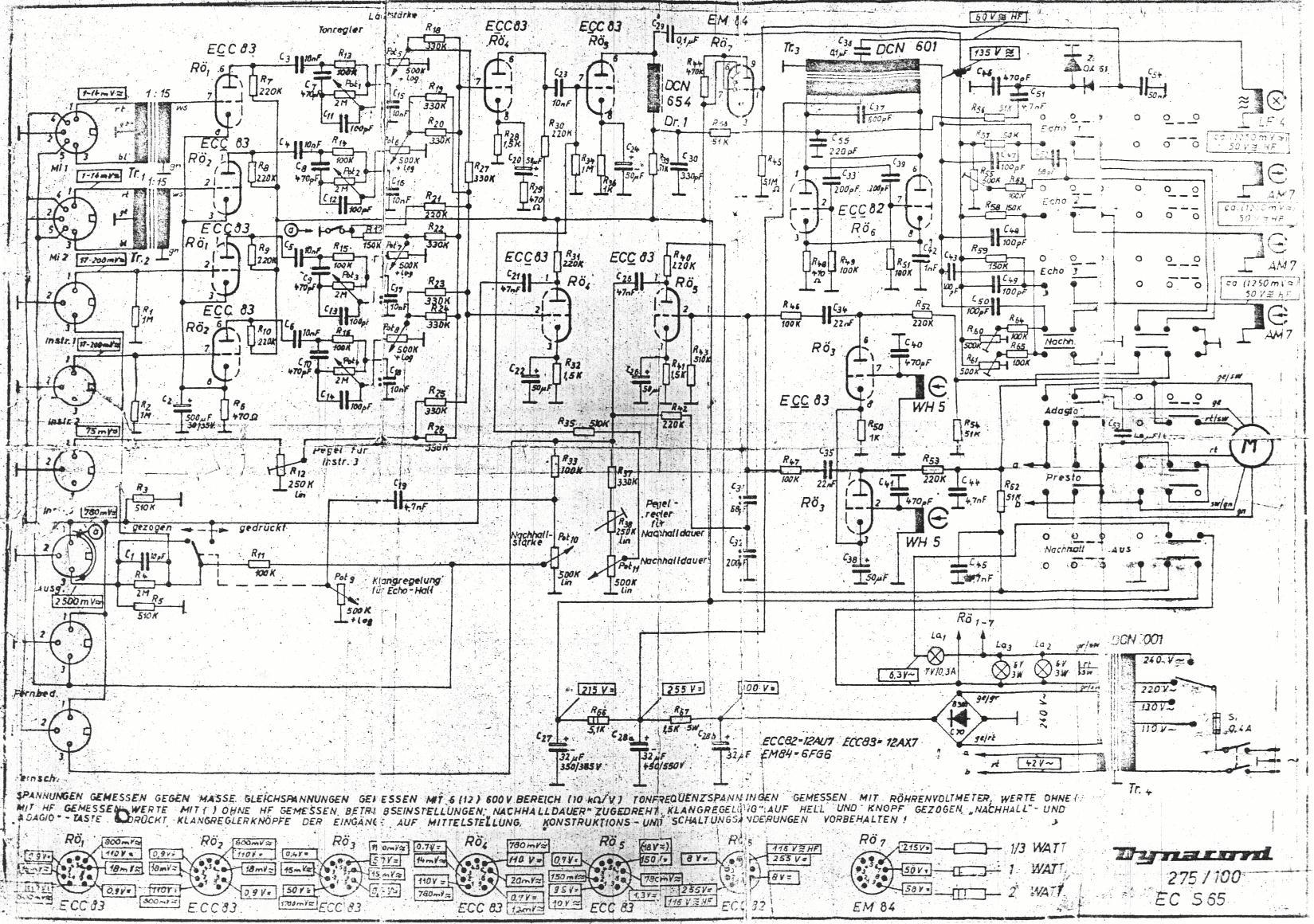 Схема Dynacord - 275-100 Amplifier