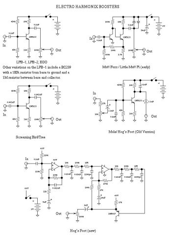 Electro Harmonix – Boosters schematics