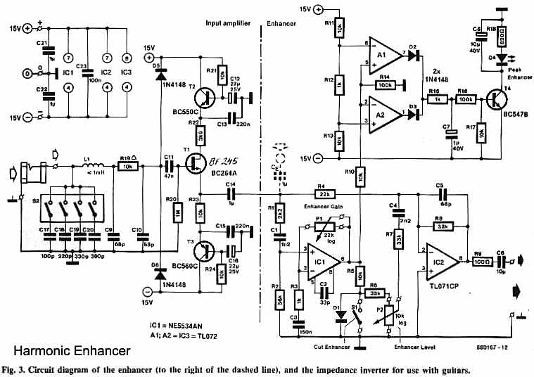 Схема Electro Harmonix - Enhancer