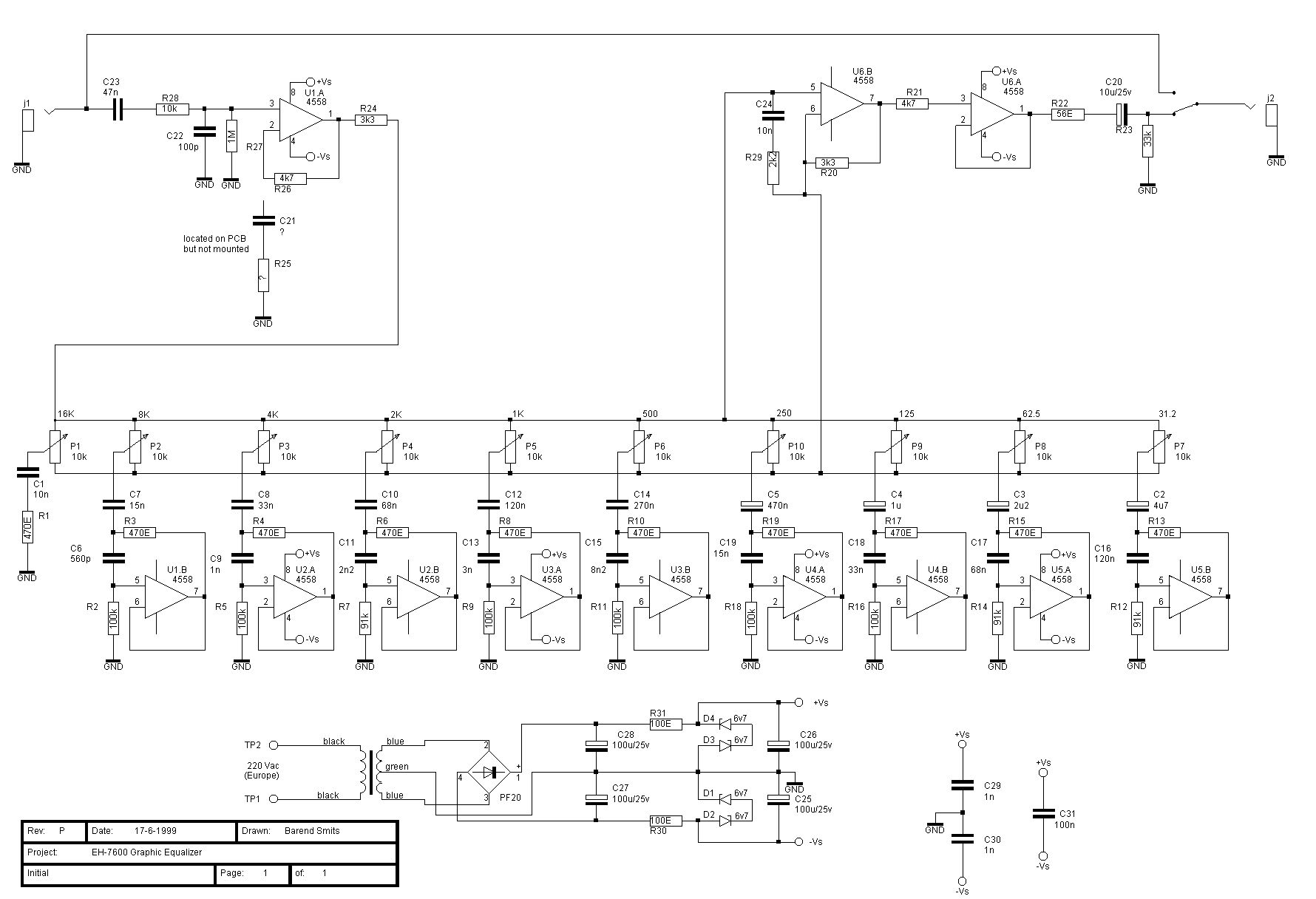 Схема Electro Harmonix - Graphic Equalizer EH-7600