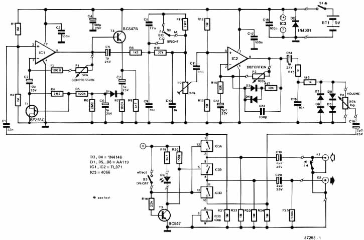 Схема Elektor - Distortion-Compressor