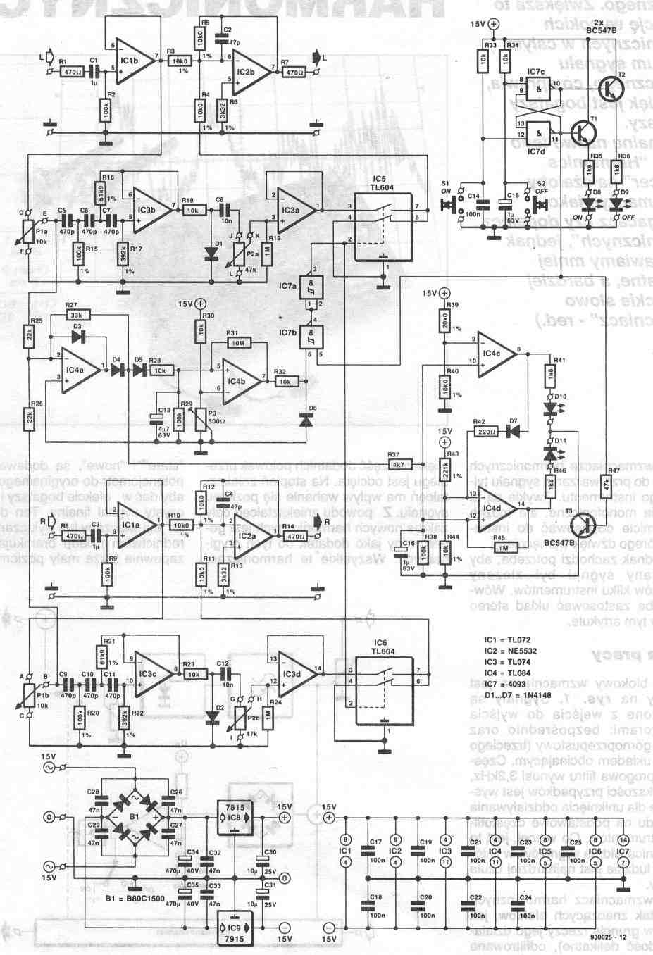 Схема Elektor - Harmonic Enhancer (variant 1)