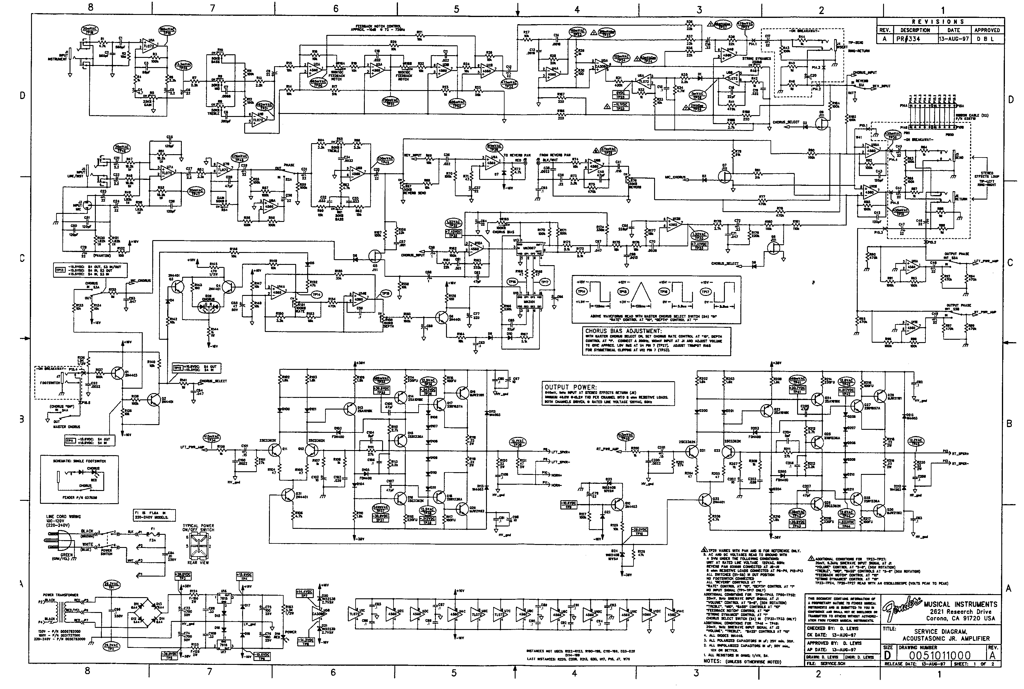 Схема Fender - Acoustasonic Junior Amp