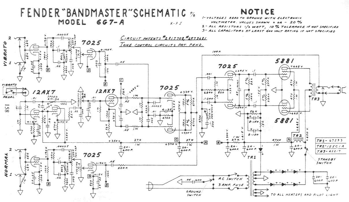 Схема Fender - Bandmaster 6G7-A