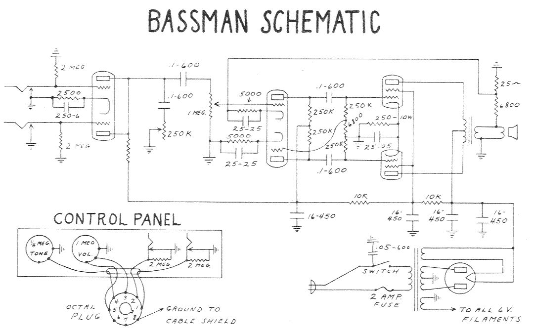 Схема Fender - Bassman SF
