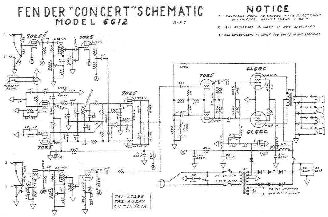 Схема Fender - Concert 6G12