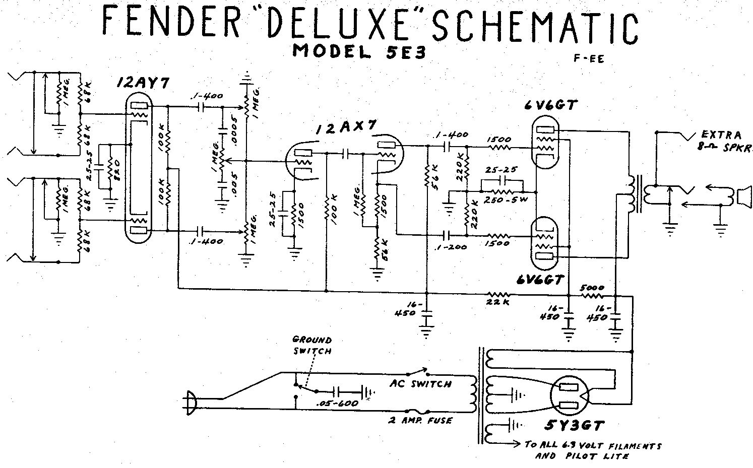 Схема Fender - Deluxe 5E3