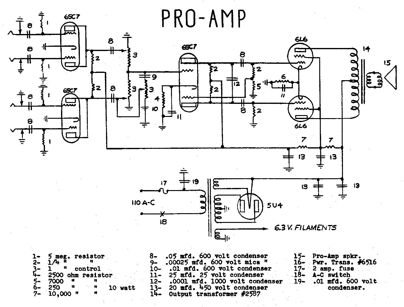 Схема Fender - Pro Amp 5B5