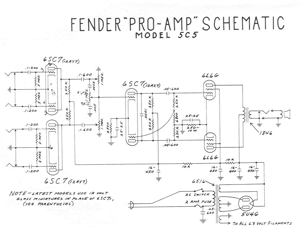Схема Fender - Pro Amp 5C5