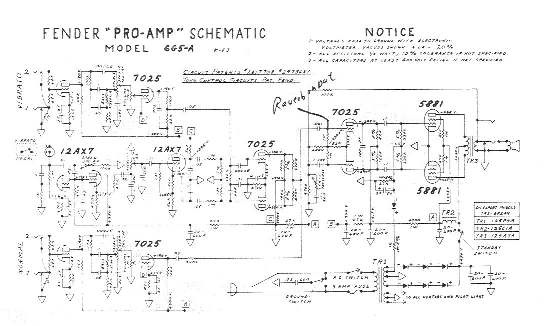 Схема Fender - Pro Amp 6G5-A