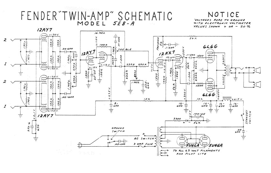 Схема Fender - Twin Amp 5E8-A (v2)