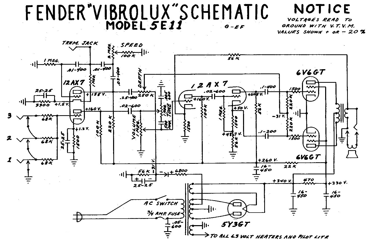 Схема Fender - Vibrolux 5E11