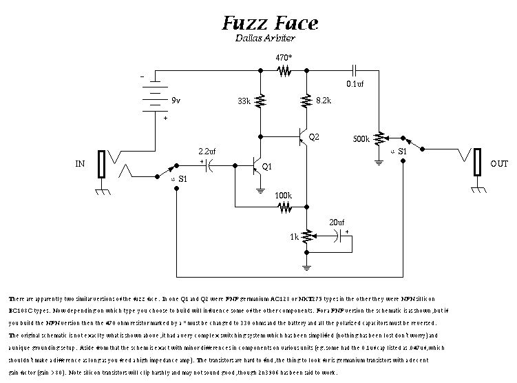Схема Other - Fuzz Face (by Dallas Arbiter)