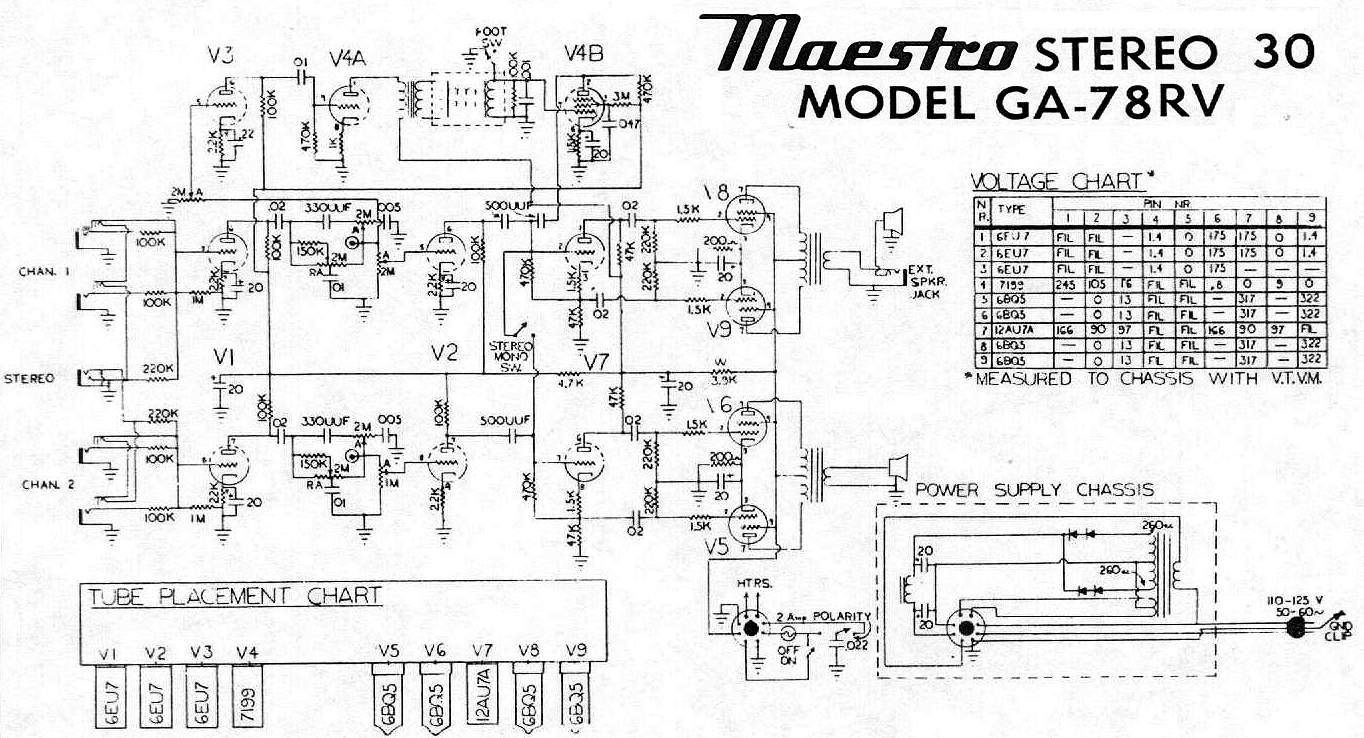 Схема Gibson - Maestro Stereo GA-78RV