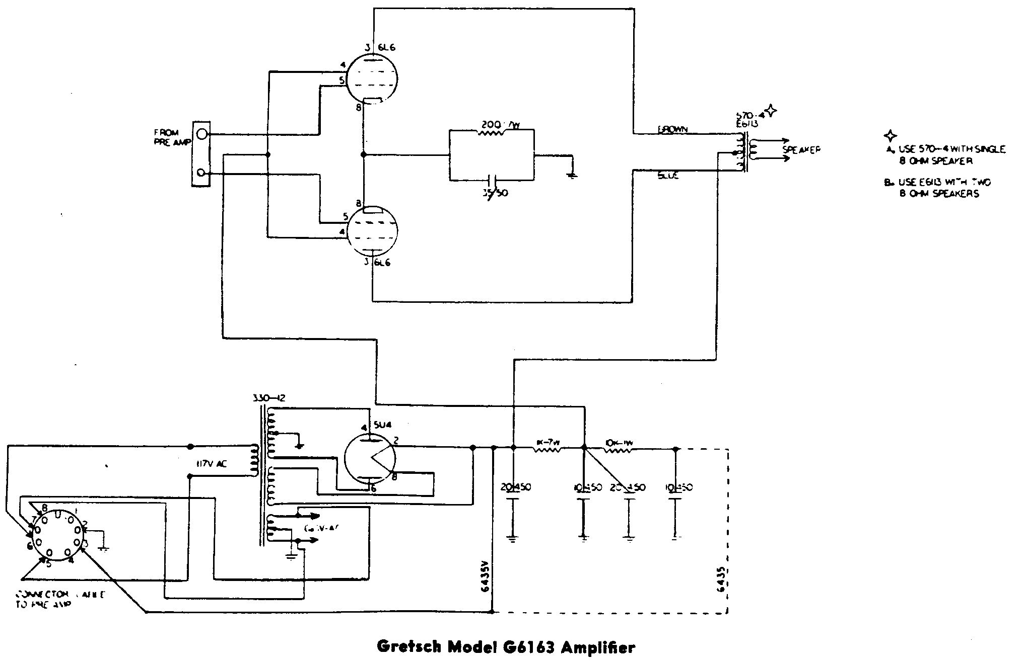Схема Gretsch - G6163 Power Amp