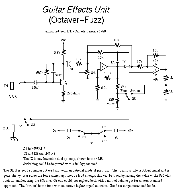 Схема Other - Guitar Effects Unit (Octaver-Fuzz)