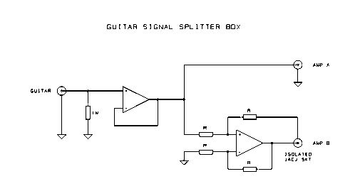 Схема Other - Guitar signal splitter box
