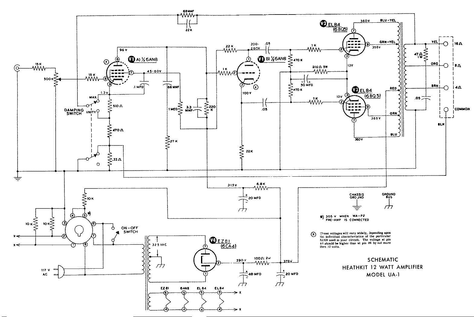 Схема HeathKit - 12W Amplifier