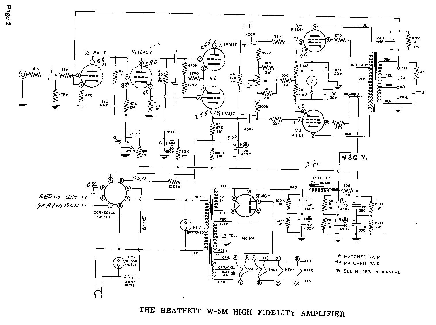Схема HeathKit - W5 Amplifier