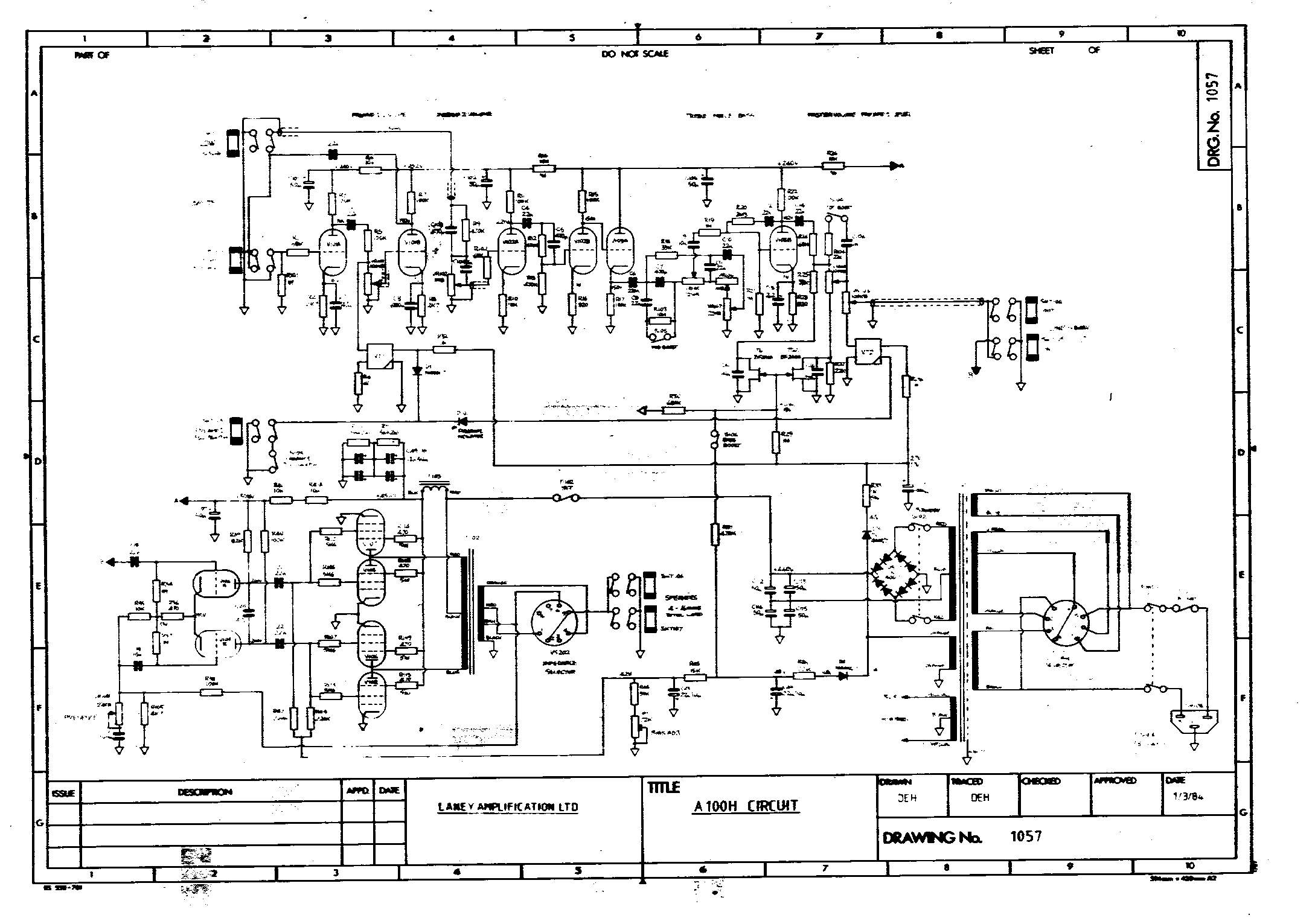 Схема Laney - A100H Amplifier