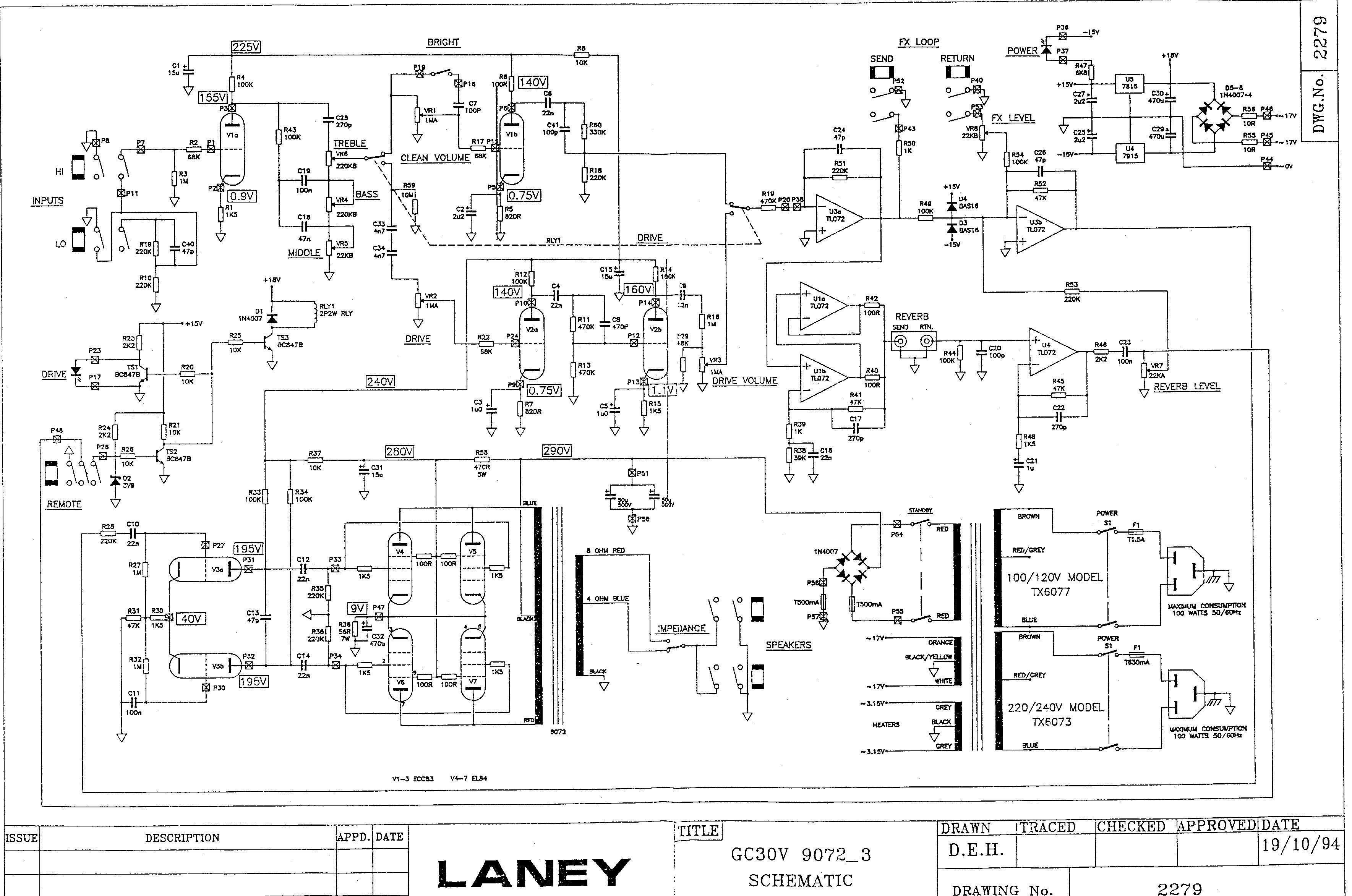 Схема Laney - GC-30V Combo