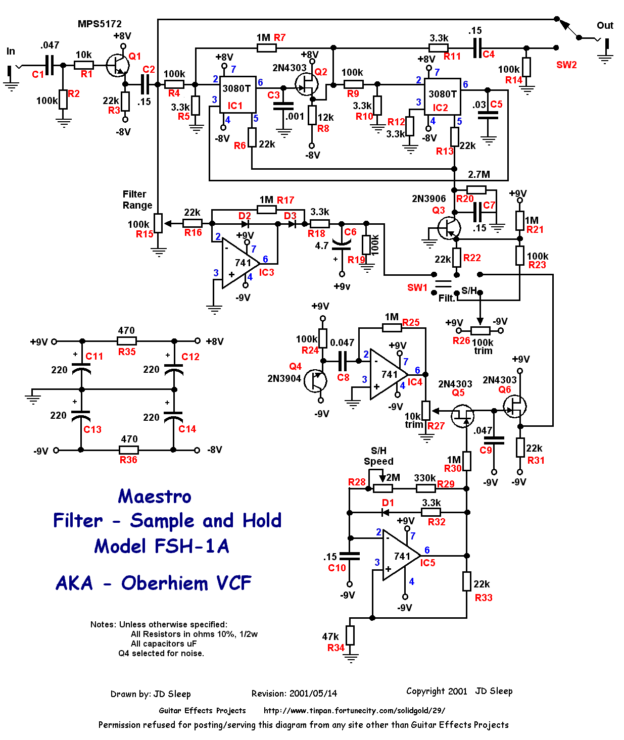 Схема Maestro - Sample and Hold FSH-1A