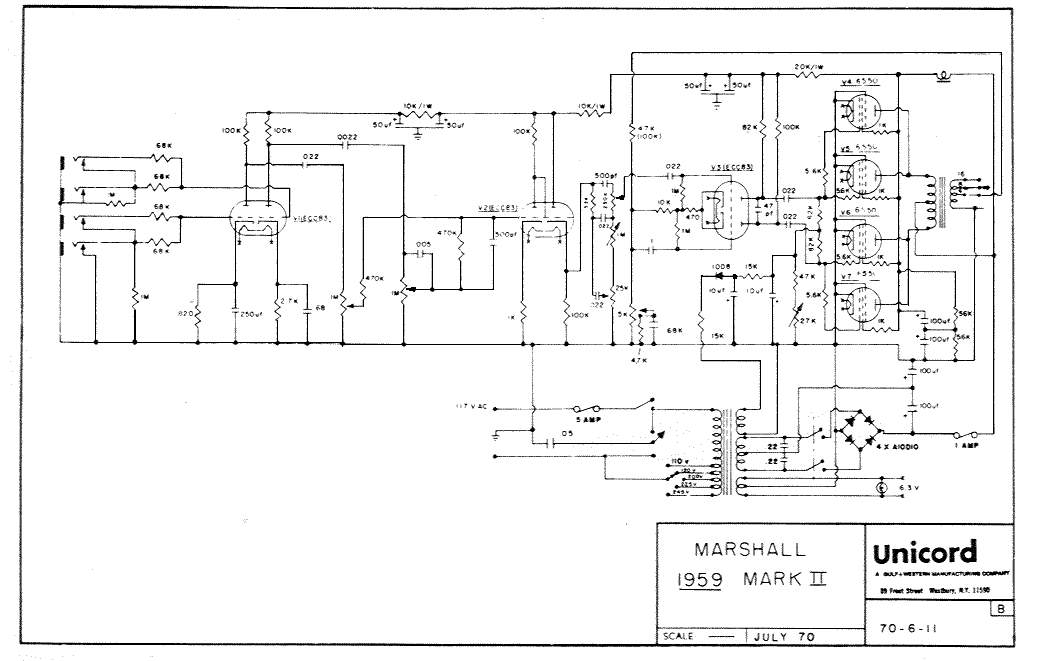Схема Marshall - 1959 Mark II