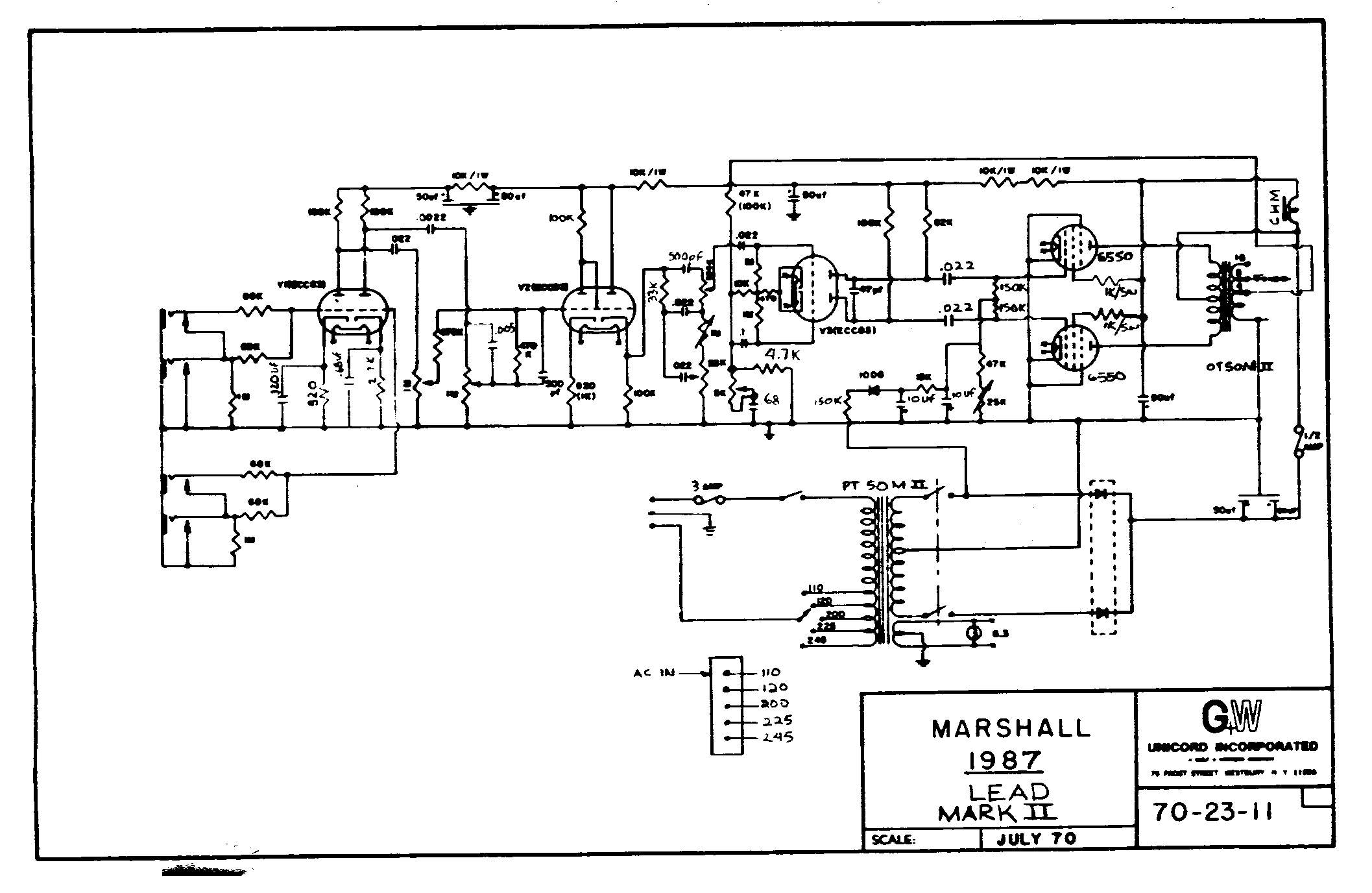 Схема Marshall - 1987 Lead Mark II