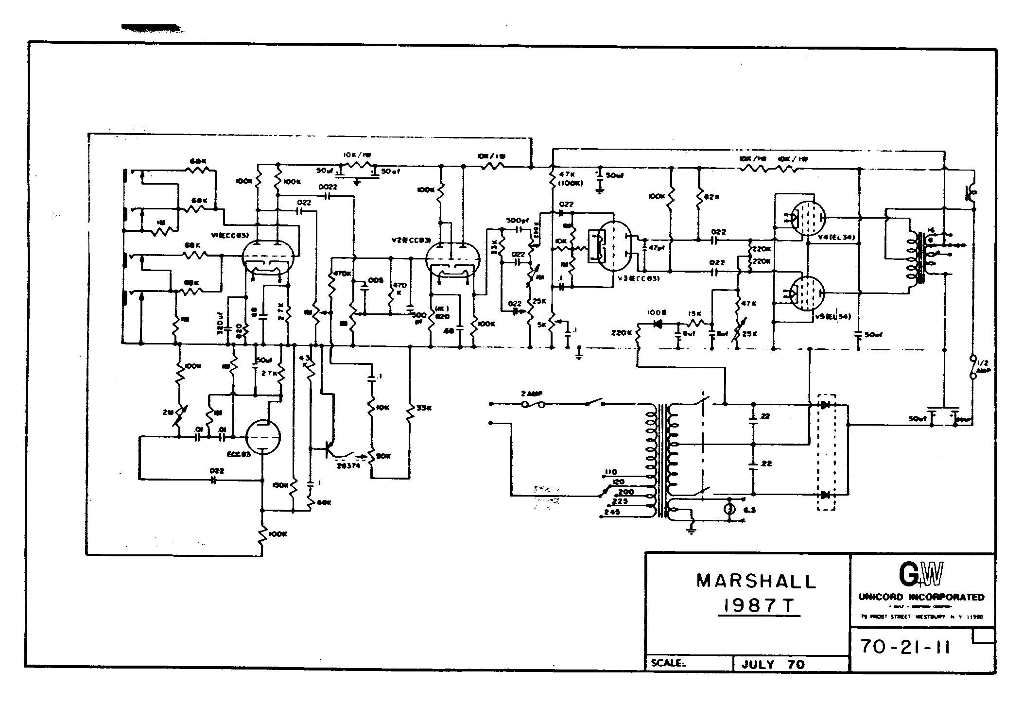 Схема Marshall - 1987T