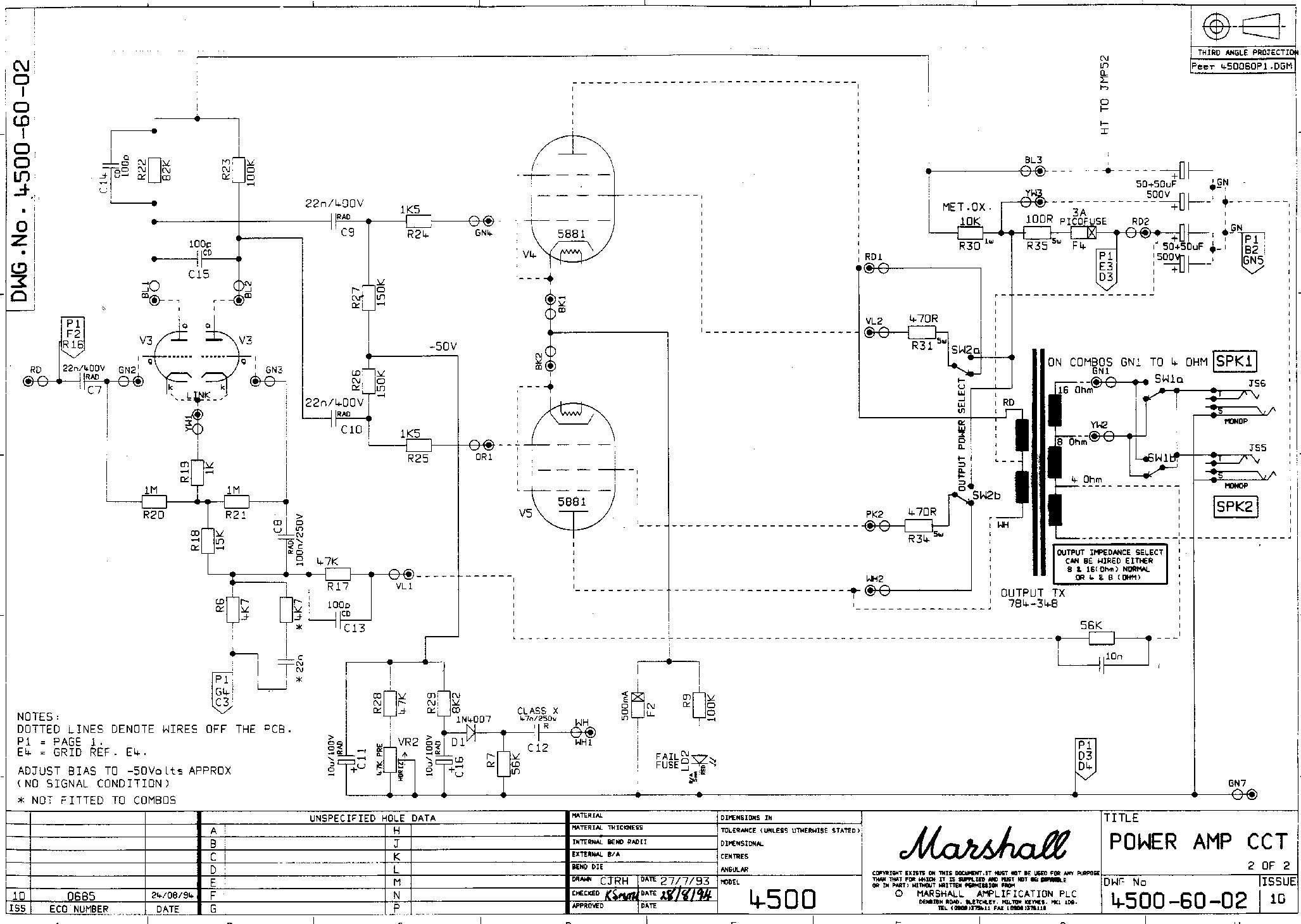 Схема Marshall - 4500 Power Amp