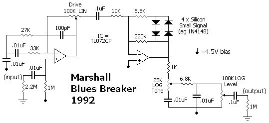 Схема Marshall - Blues Breaker 1992