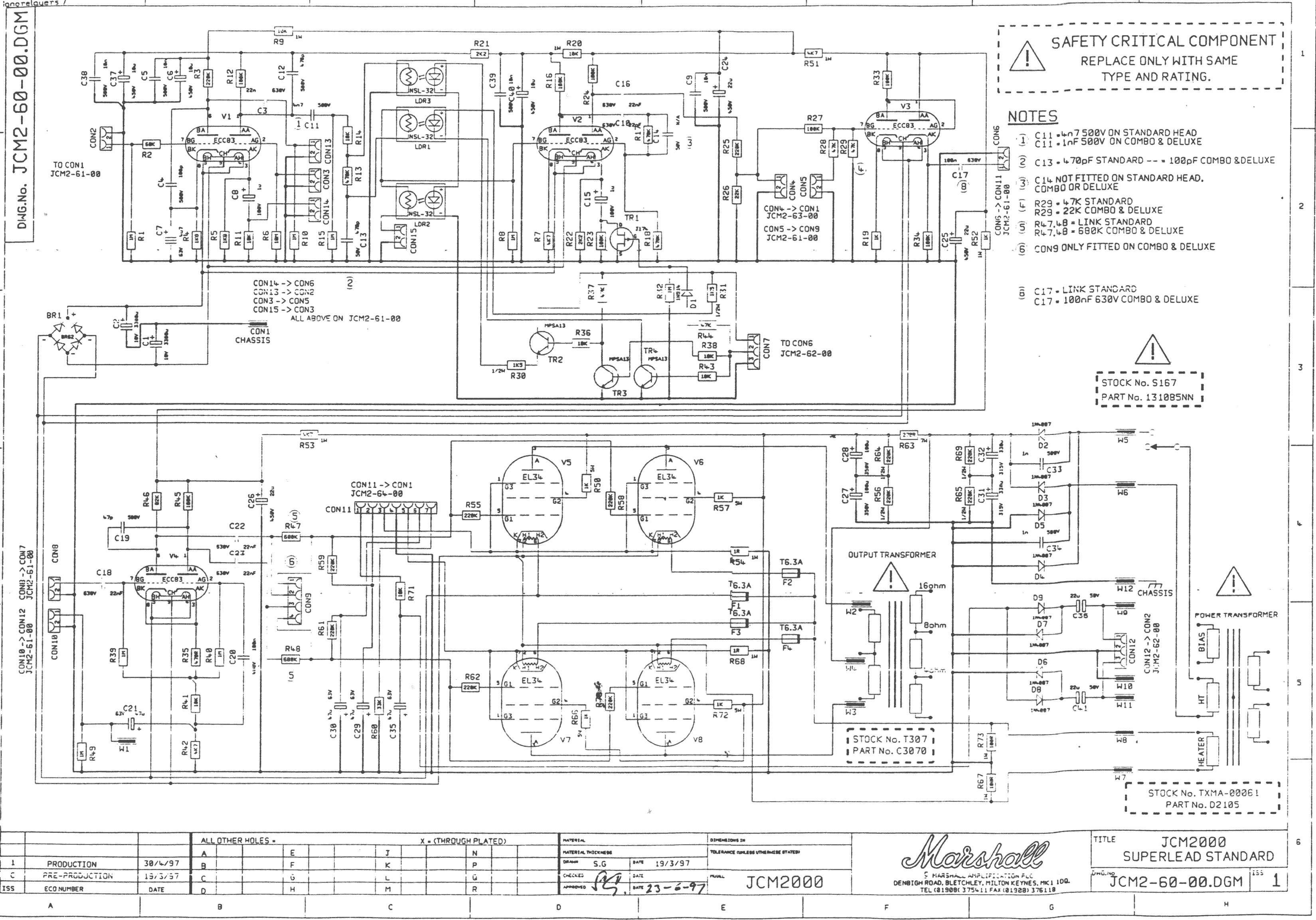Схема Marshall - JCM 2000 Power Amp