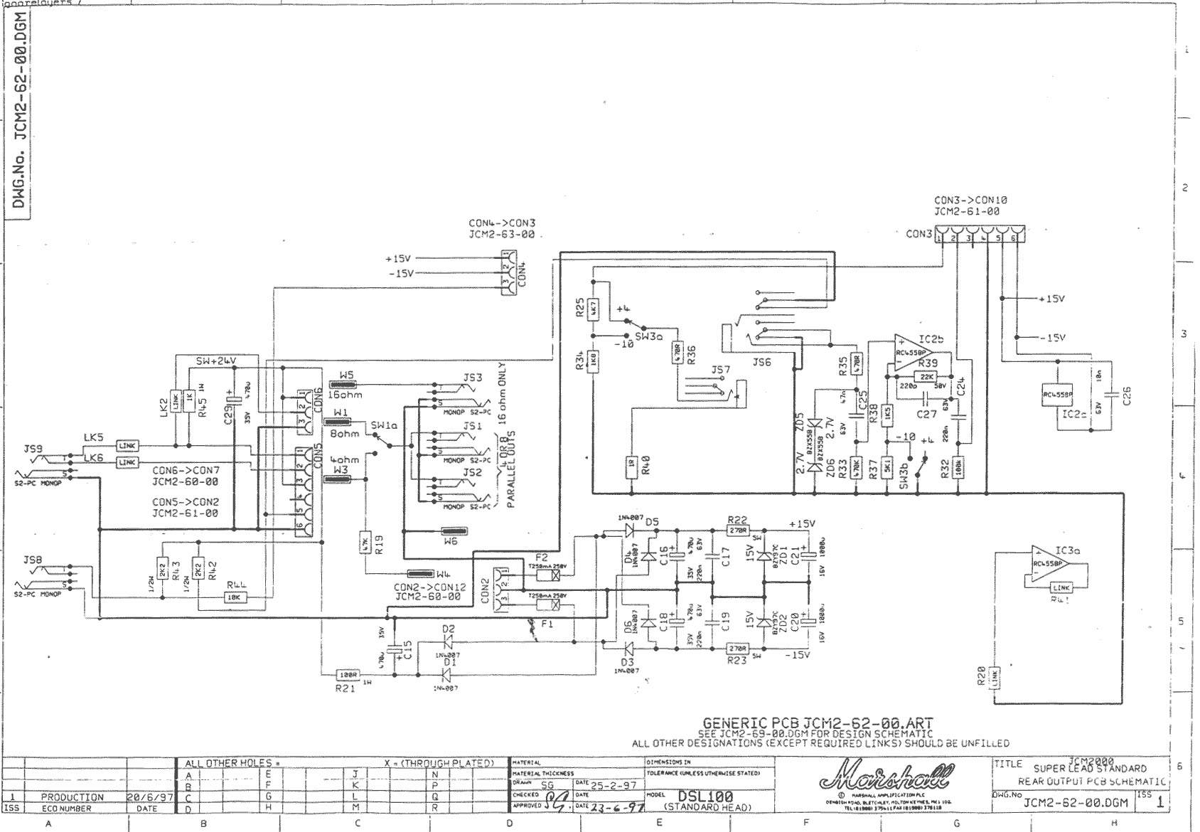 Схема Marshall - JCM 2000 Rear Output