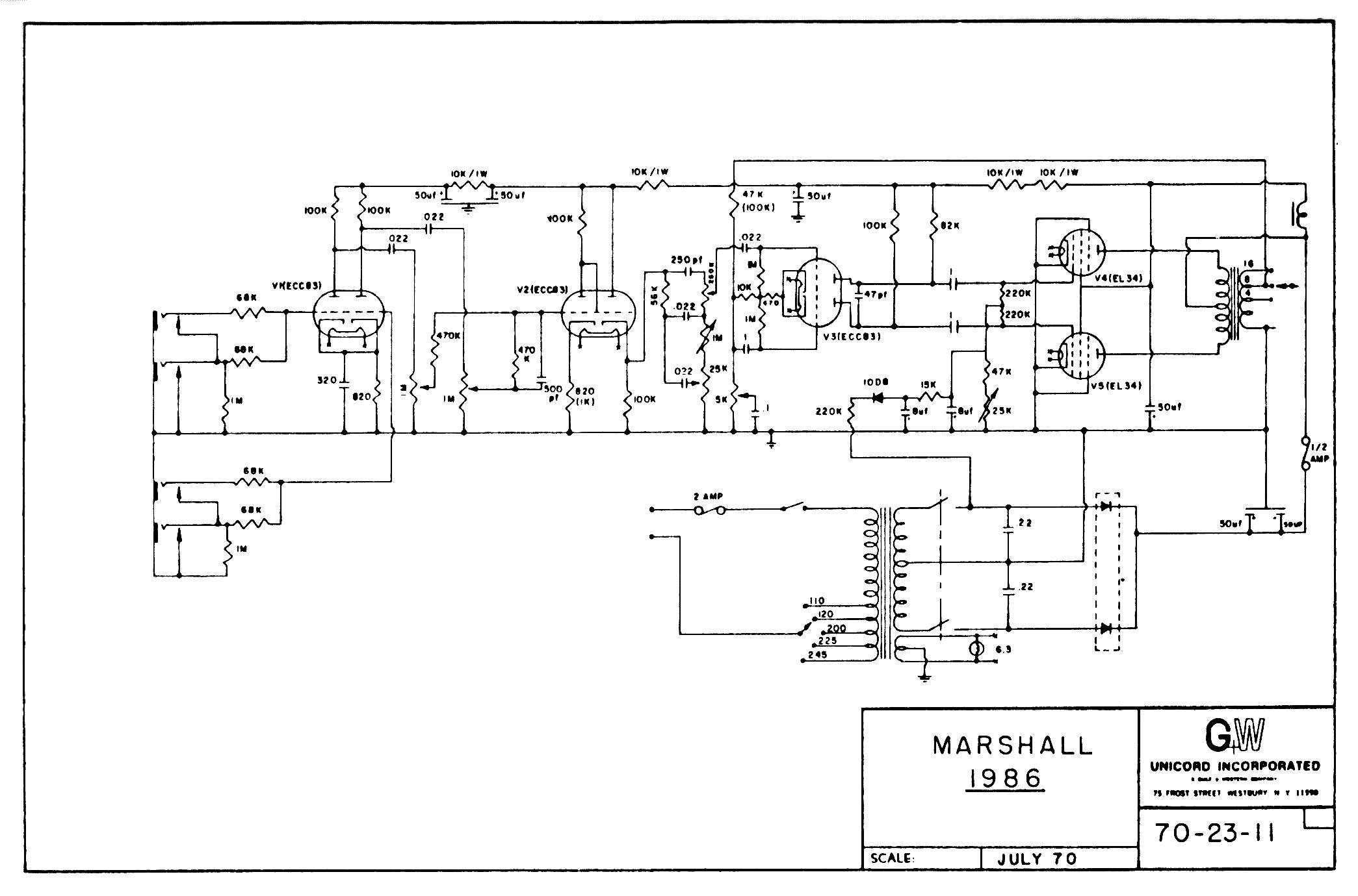 Схема Marshall - M1986B