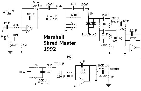 Схема Marshall - Shred Master 1992