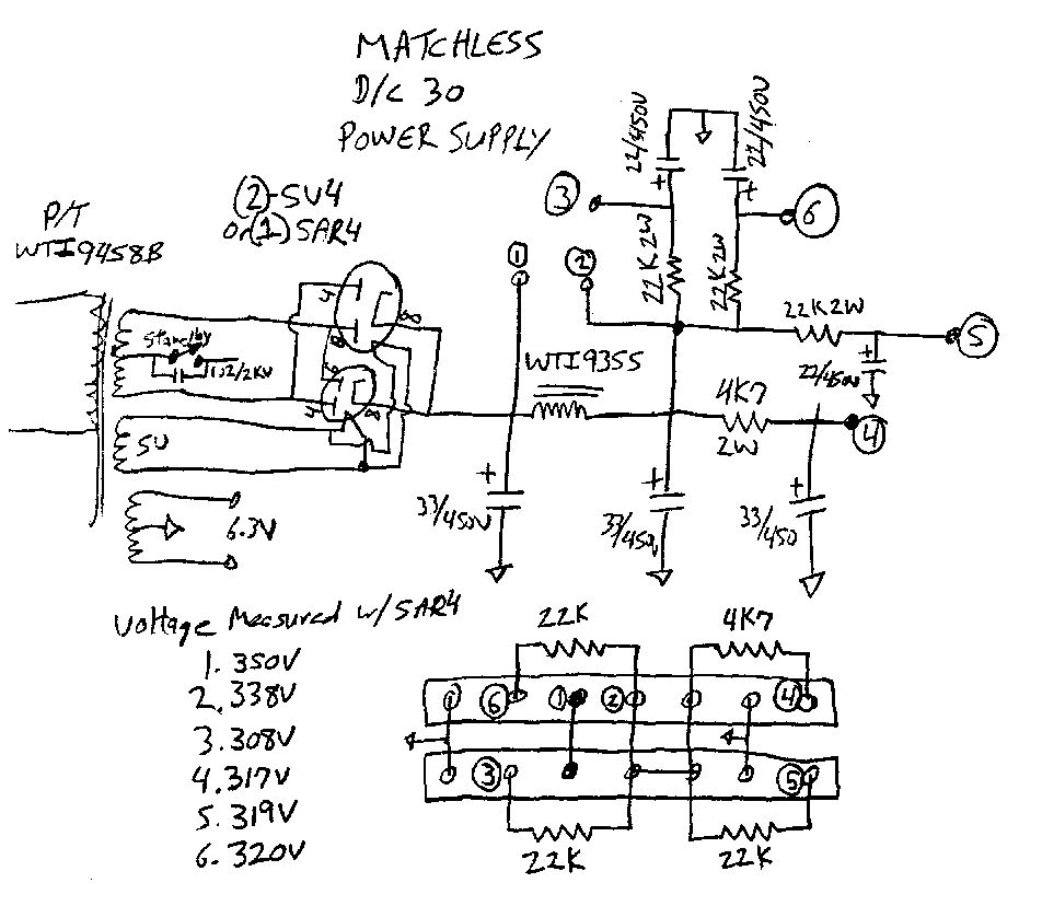 Схема Matchless - DC30 Power Supply