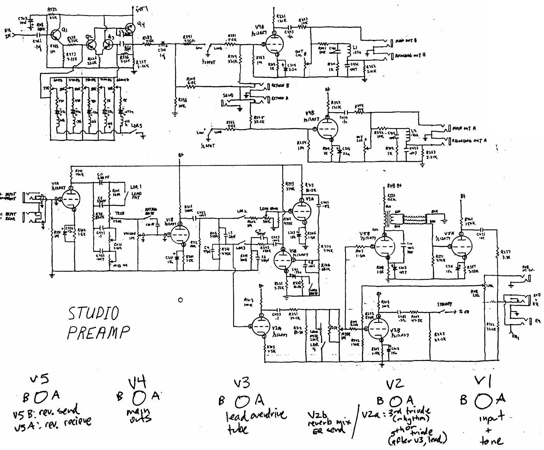 Схема Mesa Boogie - Studio Preamp