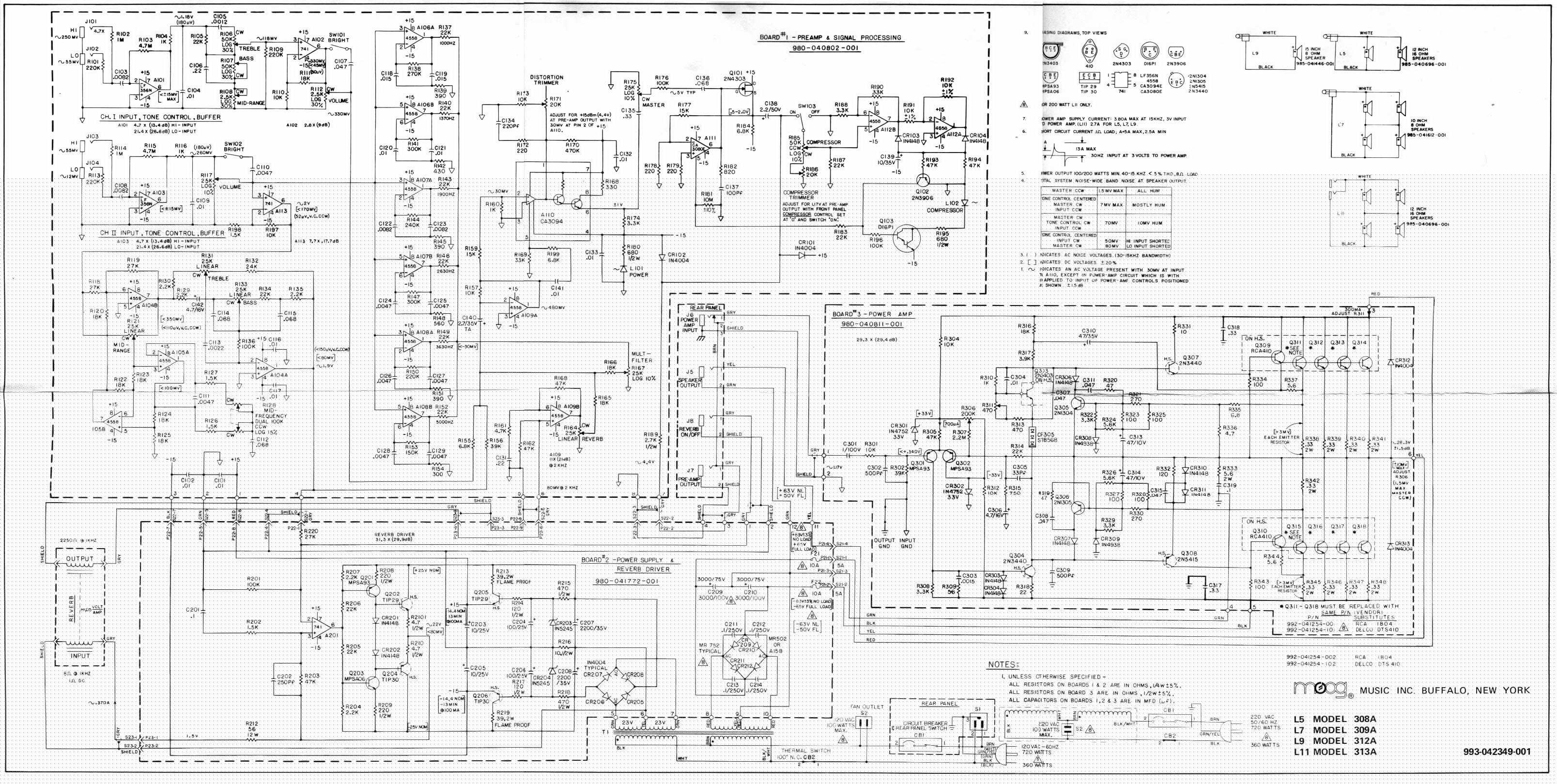 Схема Moog - Amplifier (L5,L7,L9,L11)