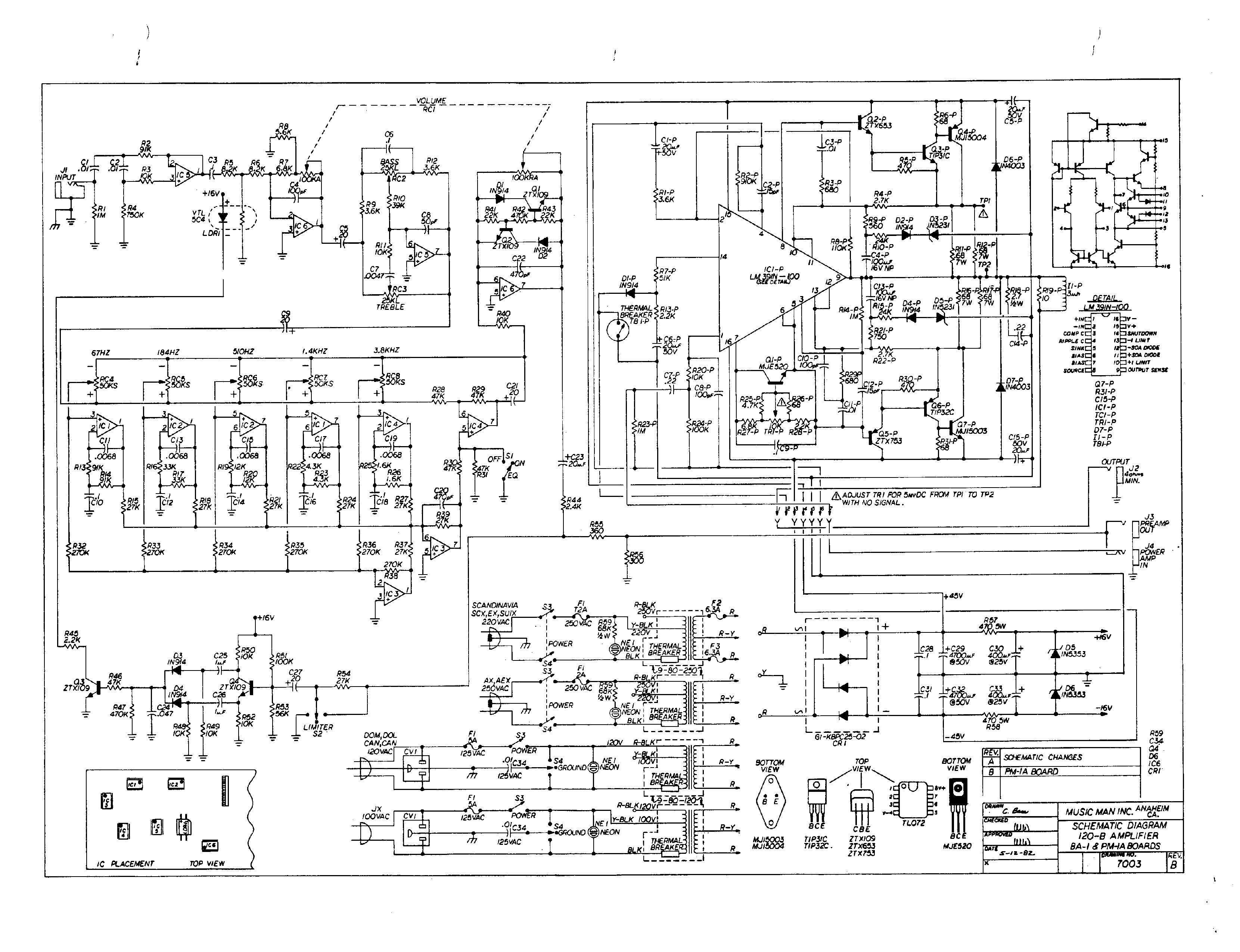 Схема Music Man - 120B Amplifier