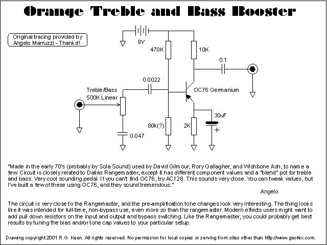 Схема Other - Orange Treble and Bass Booster