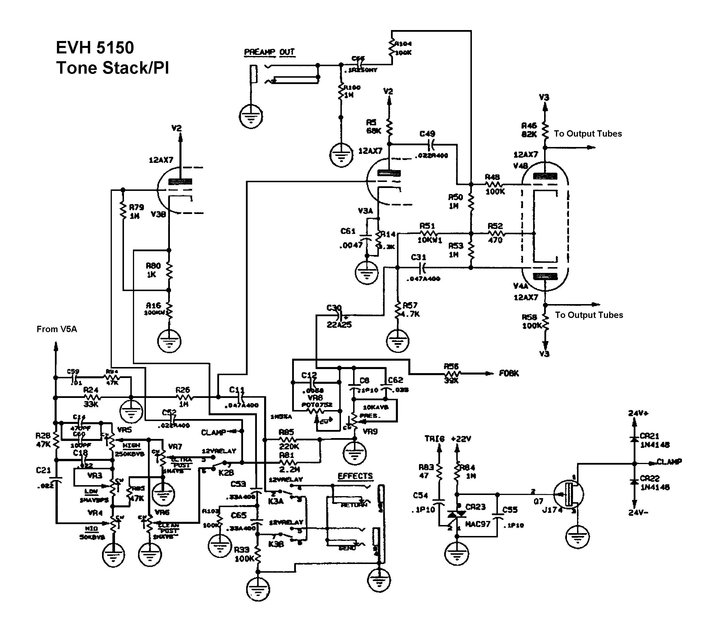 Схема Peavey - EVH 5150 Tone StackI