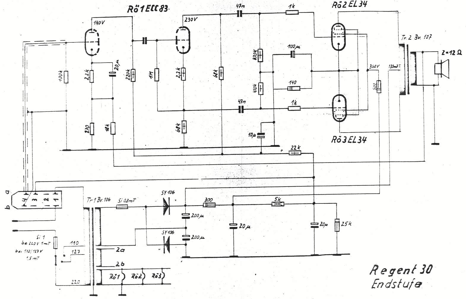 Схема Regent - 30 Amplifier