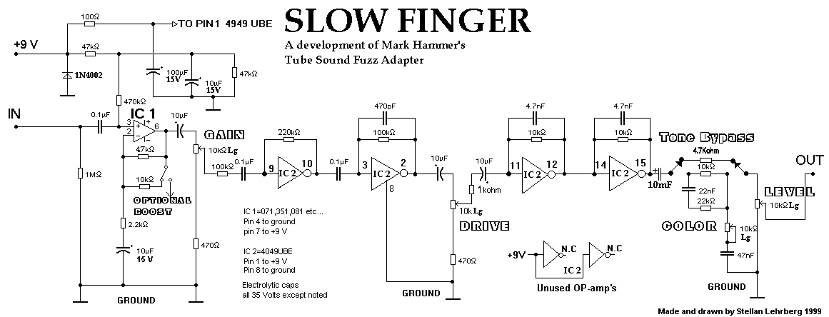 Схема Other - Slow Finger - tube sound fuzz adaptor
