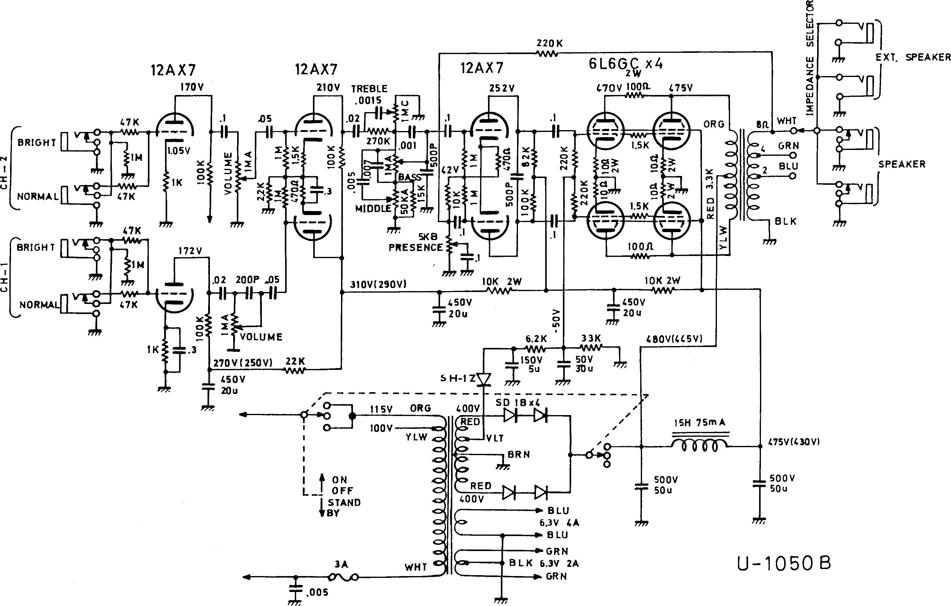 Схема Unicord - U1050B Amplifier