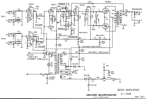 Unicord – U1246 Bass Amplifier (1971)