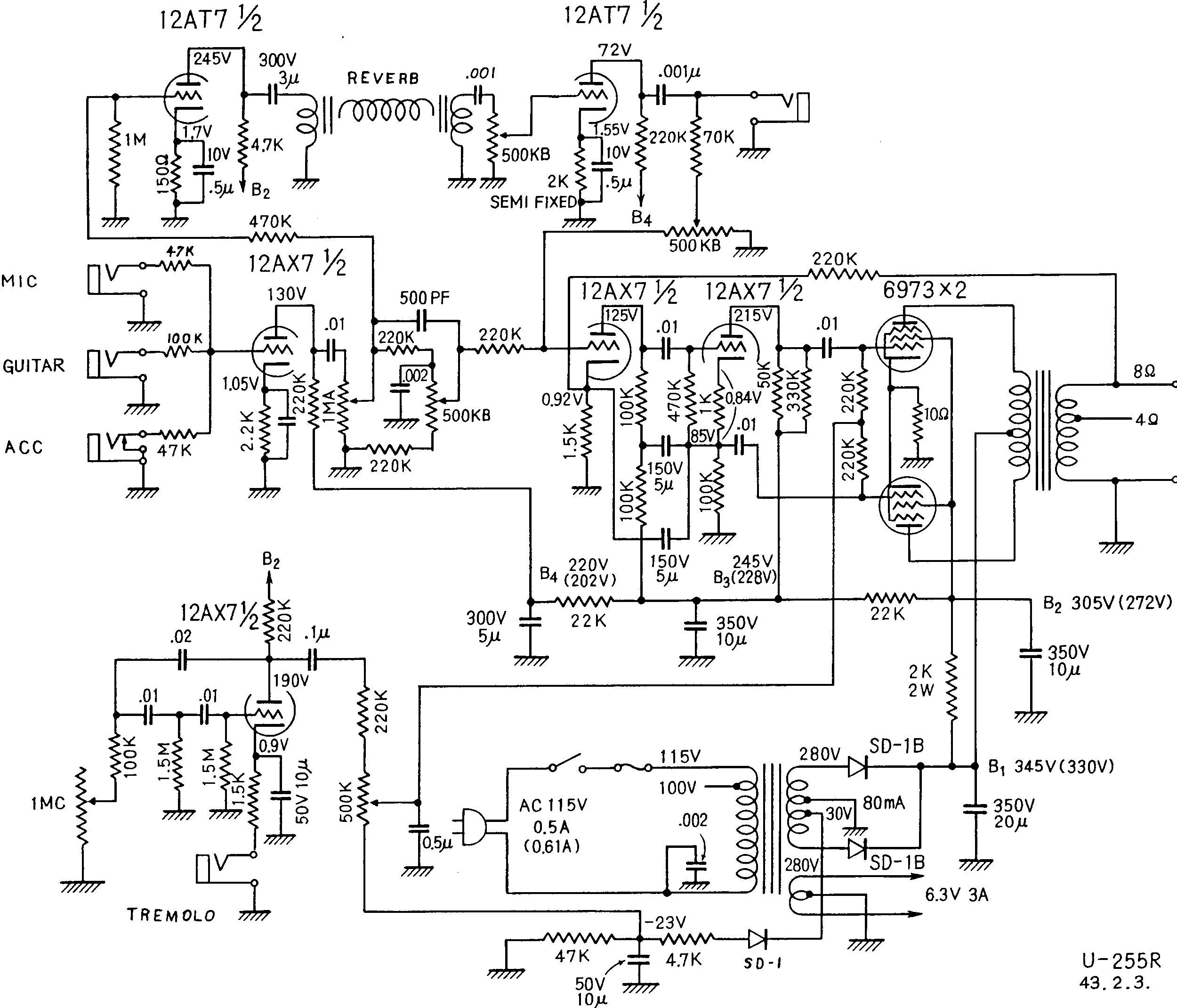 Схема Unicord - U255R Amplifier